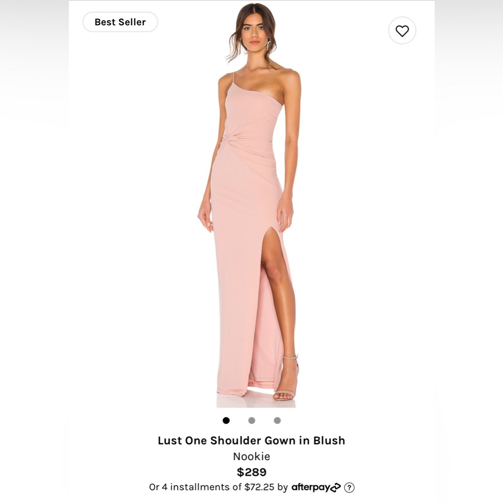 Lust One Shoulder Gown in Blush